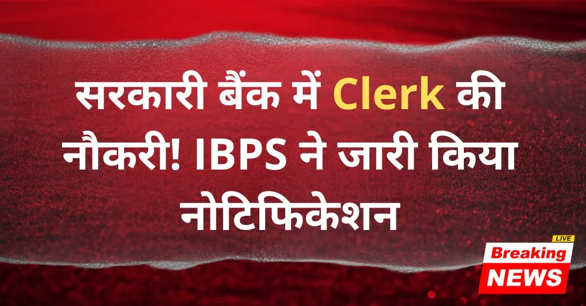 ibps clerk notification 2025 apply online